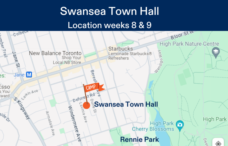 Map of camp location Swansea Town Hall August 18 to August 29