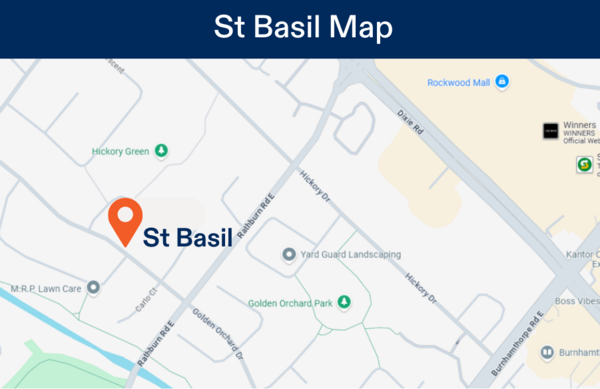 Map of  Mississauga Camp Location: St Basil