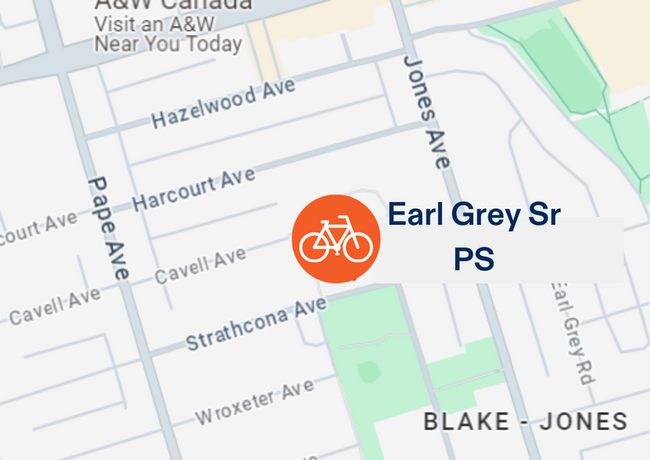 Map of East York Learn to Bike Program location